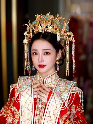 明制凤冠头饰新娘奢华汉服发冠