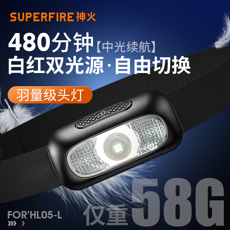 supfire神火强光头灯LED充电