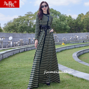 2023女装新款秋冬高个子法式及到脚踝超长款长裙高级感气质连衣裙