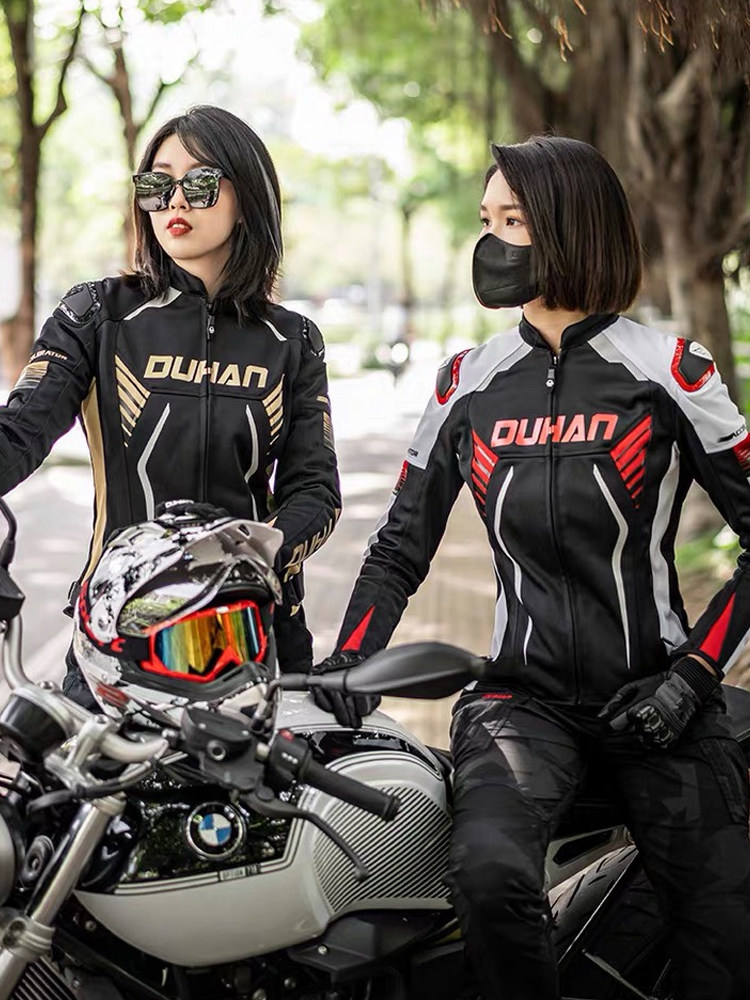 采购产品夏季摩托车骑行服装的男子和妇女，抗跌倒通勤赛车服装，