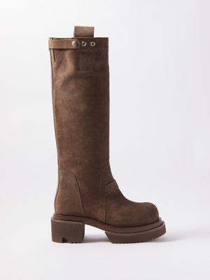 新款RO 过漆靴高跟男鞋套筒高靴女鞋情侣款走秀明星款防水台