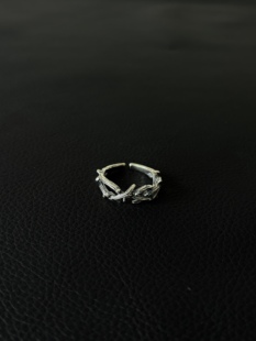 小心袖 Vintage中古树枝荆棘皇冠戒指Lamar复古小众戒指配饰 口