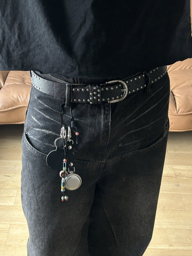 [小心袖口]CH风格小众暗黑opium嘻哈朋克铆钉皮带腰带男女配件