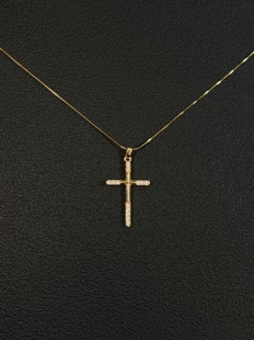 小心袖口 cleanfit极简中古锆石十字架项链复古小众简约男女配饰