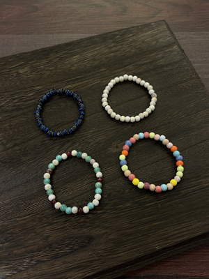 小心袖口 Vintage中古窑变天然陶瓷手链串珠男女小众简约手工配饰