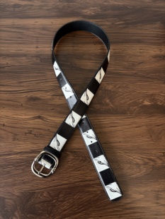 小心袖口 cleanfit黑白千里眼限定腰带棋盘格99Eyes男女同款皮带