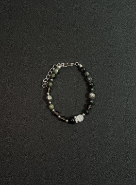 小心袖口 Vintage中古天然石手链复古百搭男女手串小众设计感手饰