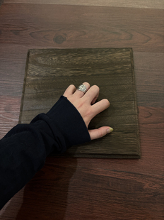 小心袖口 Vintage中古战马藤蔓戒指男女小众钛钢做旧设计指环配饰