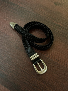 小心袖 cleanfit手工磨砂镀银皮带男女简约休闲通勤百搭腰带 口