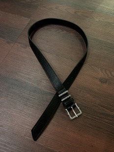 小心袖 cleanfit原创意大利褶皱古银皮复古金属环扣腰带皮带 口