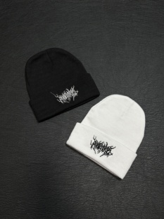 小心袖口 VTM风格朋克乐队刺绣冷帽哥特男女小众秋冬保暖针织帽