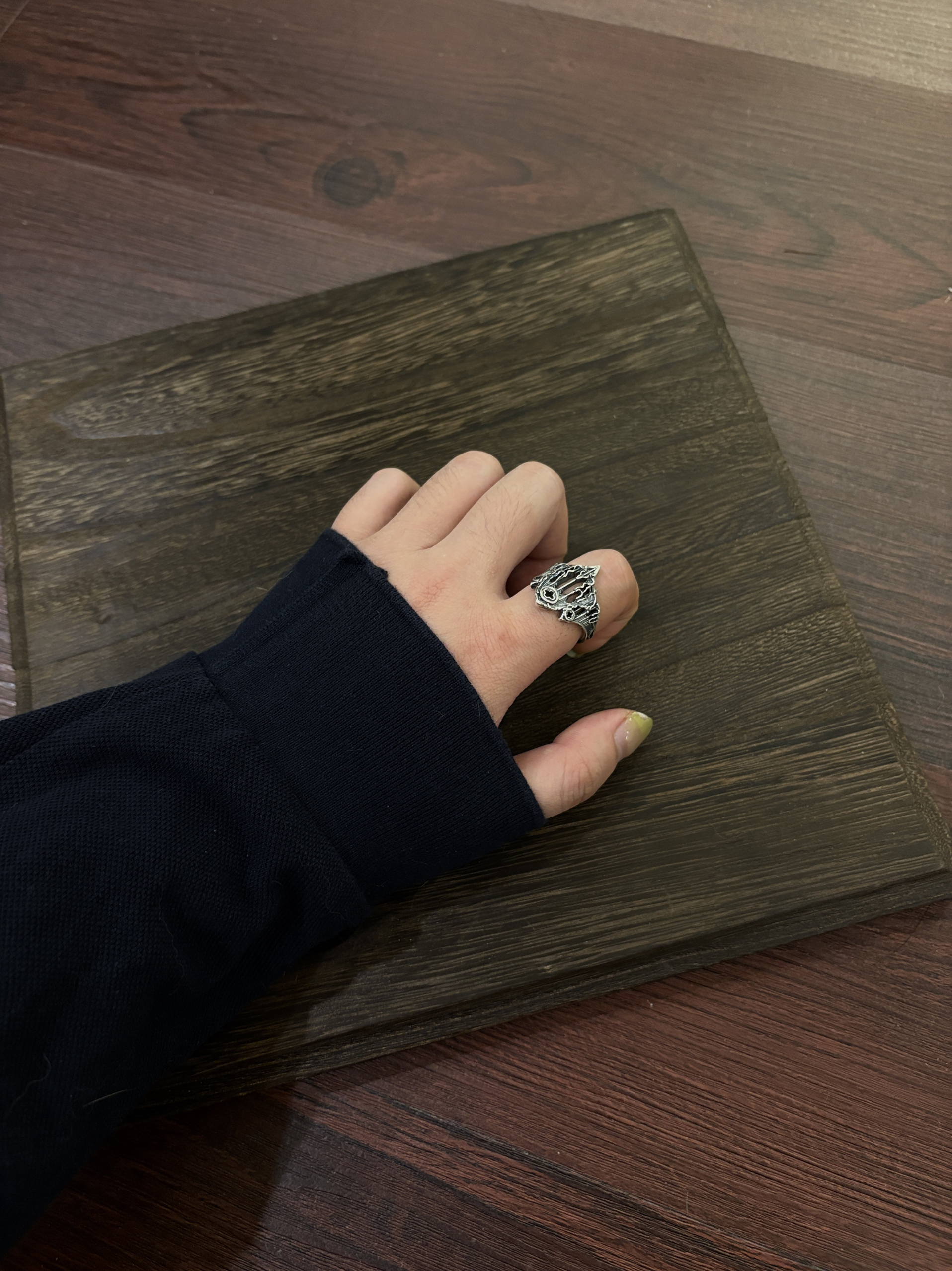 小心袖口 25SS Vintage中古火烧哥特教堂朋克开口戒指小众配饰