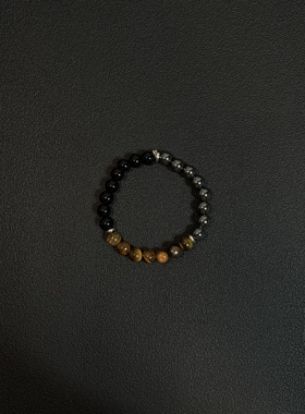 小心袖口 cleanfit虎眼石黑曜石手串小众设计感高级轻奢手链配饰