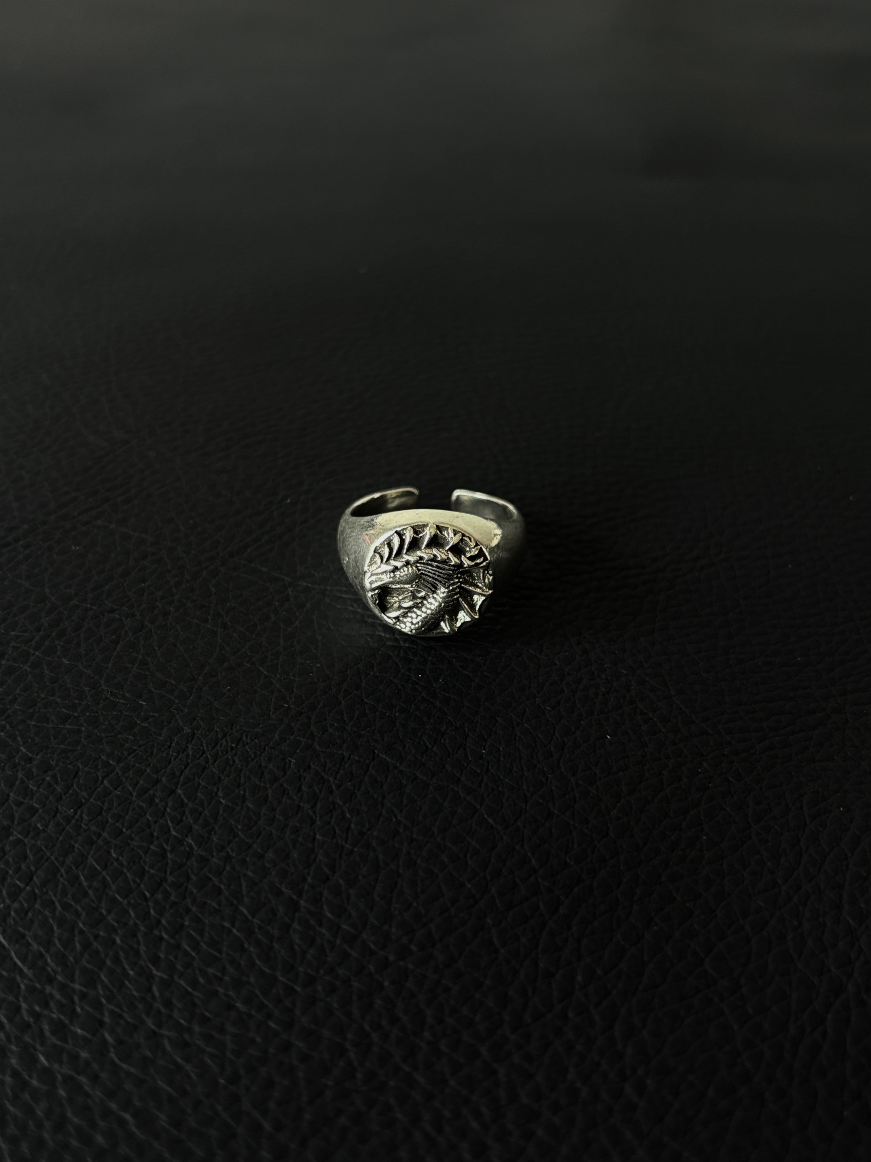 小心袖口 Vintage中世纪飞龙戒指图腾复古做旧小众开口指环配饰