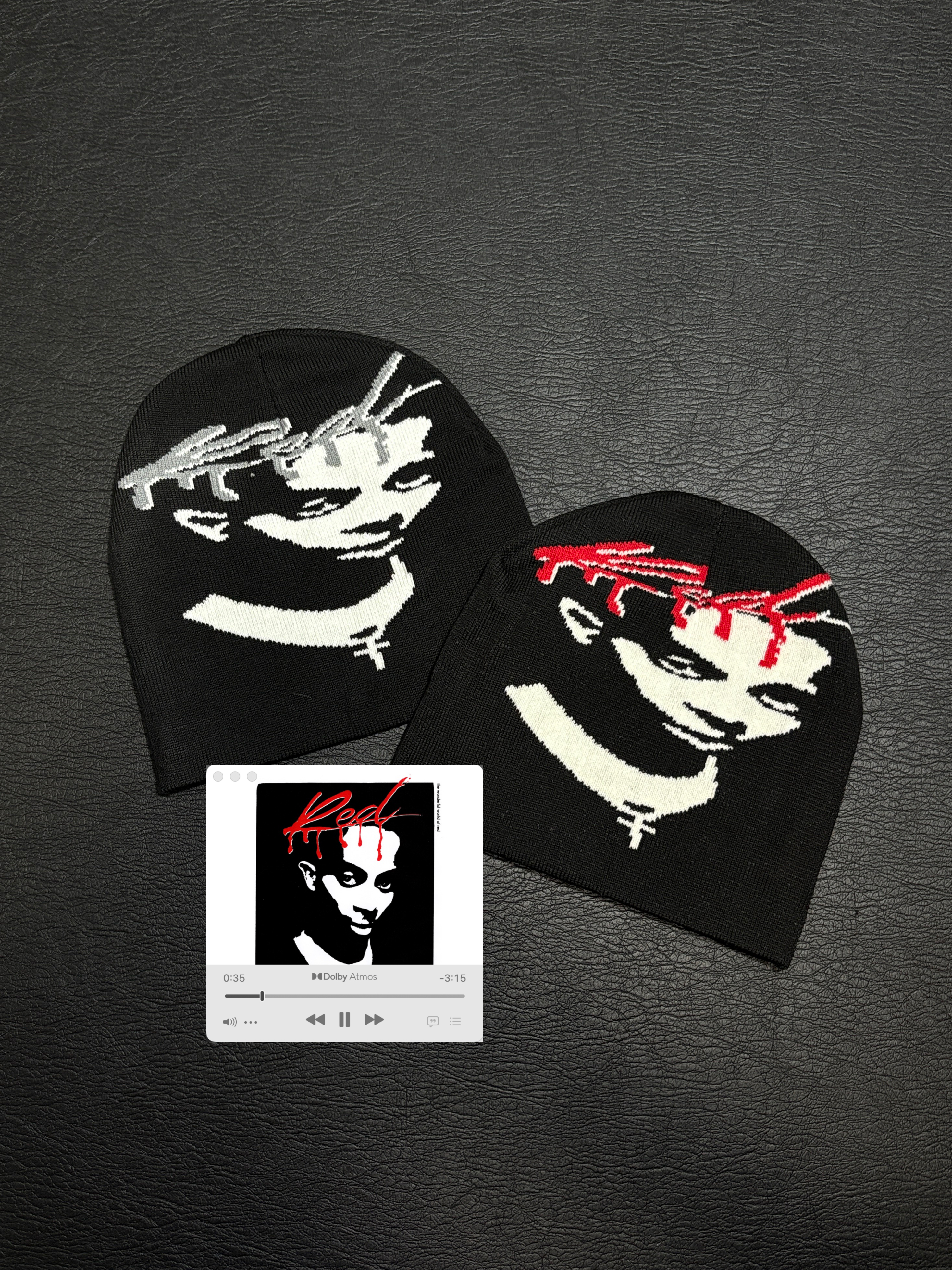 小心袖口「YVL」Playboicarti恶搞专辑封面男女提花针织冷帽