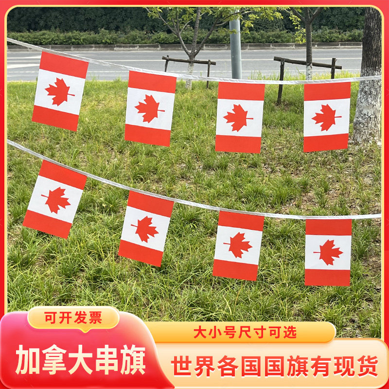 加拿大国旗串旗办公室装饰活动布置万国旗餐厅台球酒吧拉旗三角旗外国