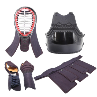 银盛剑道护具四件套训练定制击剑防具装备成人儿童头盔护腕 6mm