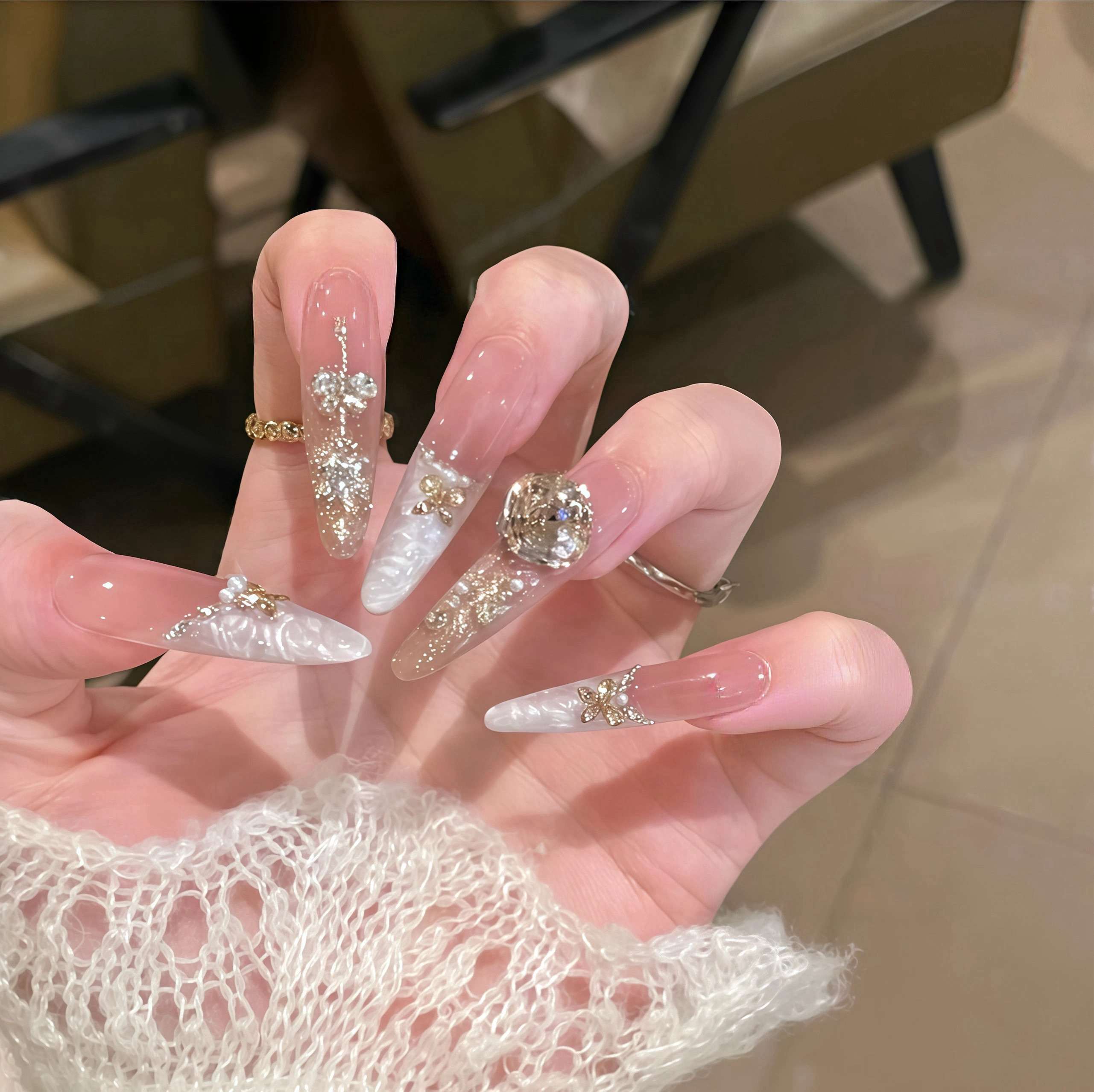 纯手工穿戴甲纯欲千金轻奢爆闪香槟猫眼珠光螺纹法式闪钻显白美甲,彩妆/香水/美妆工具,穿戴甲/甲片,淘宝优惠券,粉丝福利购,淘宝优惠卷