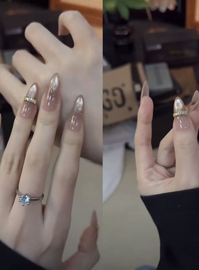 【暮光之城】秋冬纯手工穿戴甲显白追光猫眼温柔简约高级感美甲贴