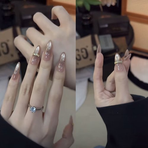 【暮光之城】秋冬纯手工穿戴甲显白追光猫眼温柔简约高级感美甲贴