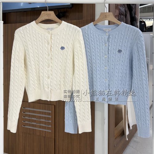 Wacky willy火柴人专柜正品春夏新款复古绞花针织开衫WA2601CD63