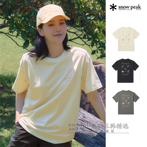 Snowpeak雪峰正品春夏新款印花大logo女款休闲短袖T恤S26MWFTS67