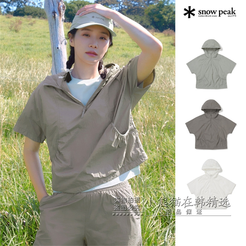 【SnowPeak雪峰正品春夏款潮流女款户外工装风连帽短袖S26MWTAN77