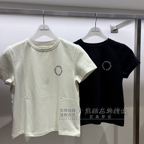 Matinkim专柜正品春夏新款短款胸前圆标字母短袖T恤MK2500TS007