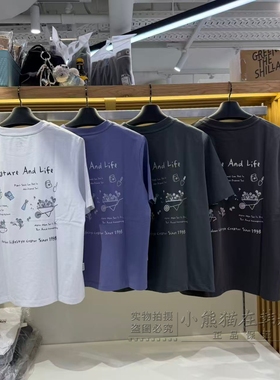 Snowpeak雪峰正品棉混纤维背后花朵女款休闲短袖T恤潮S26MWFTS23