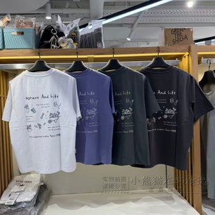 休闲短袖 T恤潮S26MWFTS23 棉混纤维背后花朵女款 Snowpeak雪峰正品
