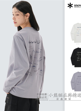 【Snowpeak雪峰专柜正品春夏款字母印花情侣长袖T恤衫S26SUFTL74