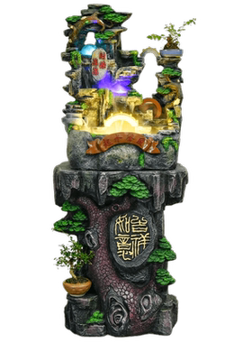 电视柜创意办公室流水喷泉小假山