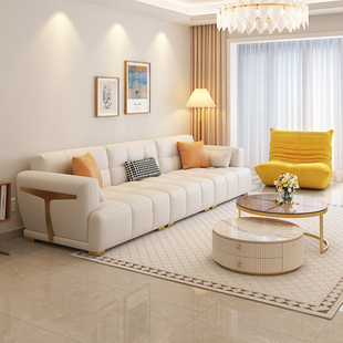 柏丝纳新款现代极简奶油风小户型沙发简约轻奢客厅猫爪科技布沙发