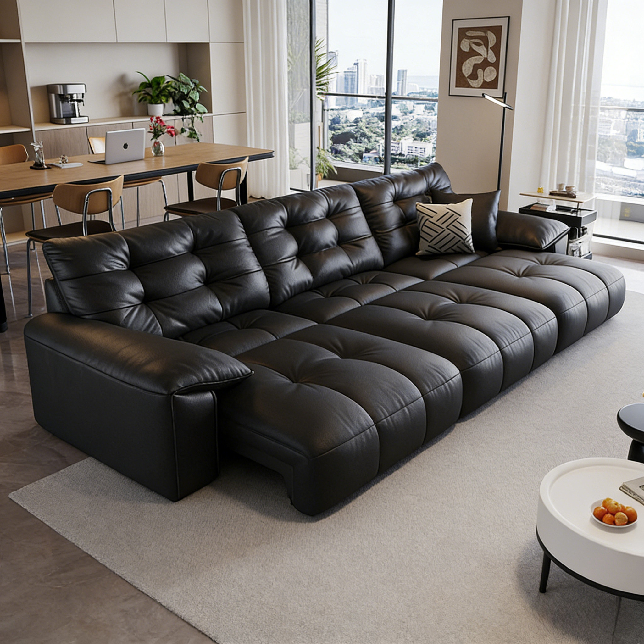 2026新款意式轻奢大黑熊真皮沙发客厅现代简约电动功能零靠墙沙发