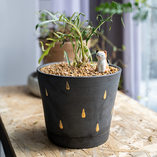 常品多肉花盆原创手作个性创意陶瓷花盆景德镇绿植花盆大雨滴系列