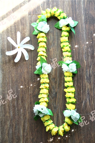 Гавайи Skust Dance Performance Beach Flower Circle Set Set Hawaiian Hula Flower Lei