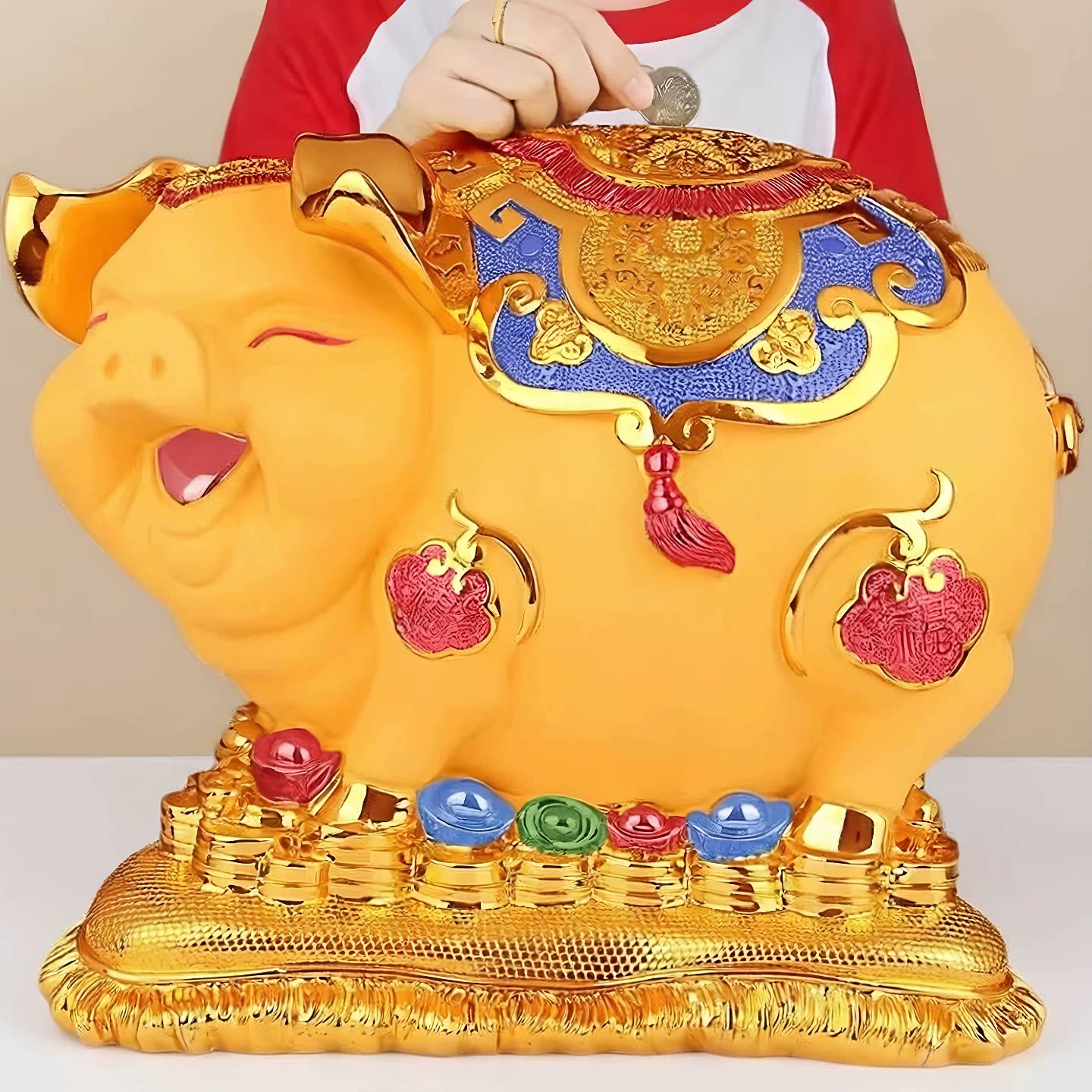 金猪储蓄罐摆件招财生肖福猪客厅电视柜酒柜玄关创意装饰工艺礼品