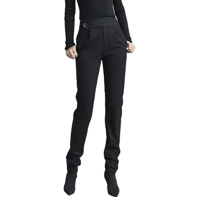 西装裤女人字纹加长显瘦小脚长裤