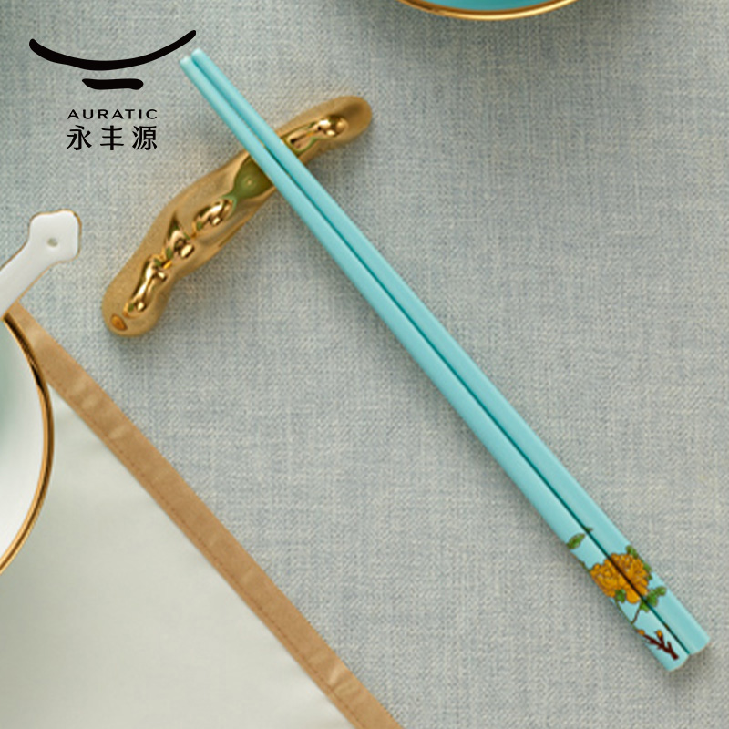 永丰源西湖蓝陶瓷筷子轻奢