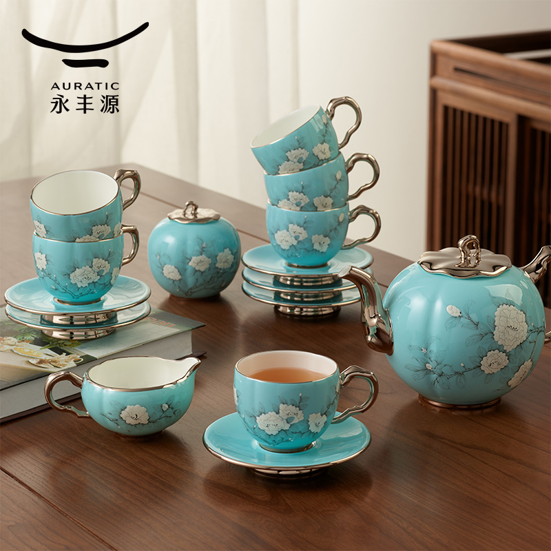 永丰夫人瓷手绘17头咖啡具