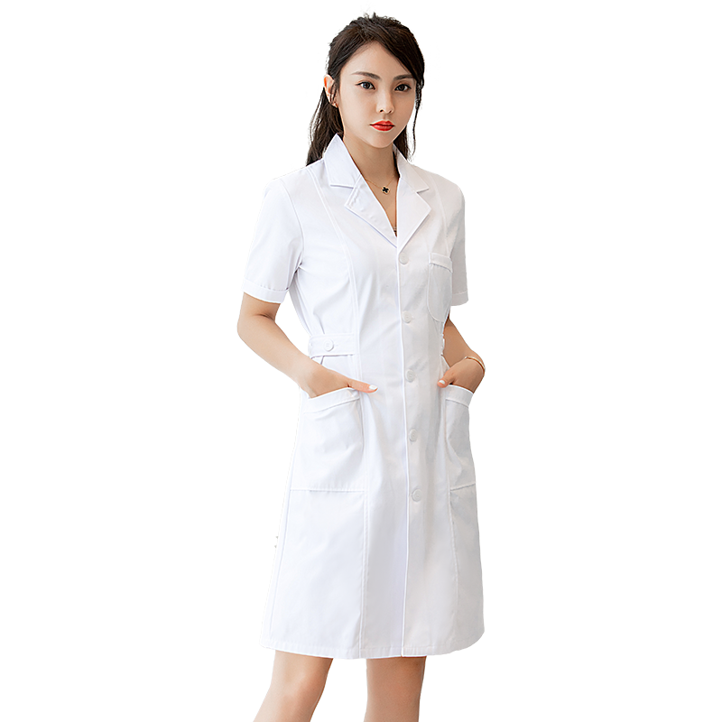 白大褂长袖医生服女短袖大衣实验服美容院师护士服口腔牙科工作服