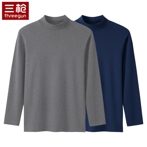 三枪100%棉绒毛9分袖打底毛衫