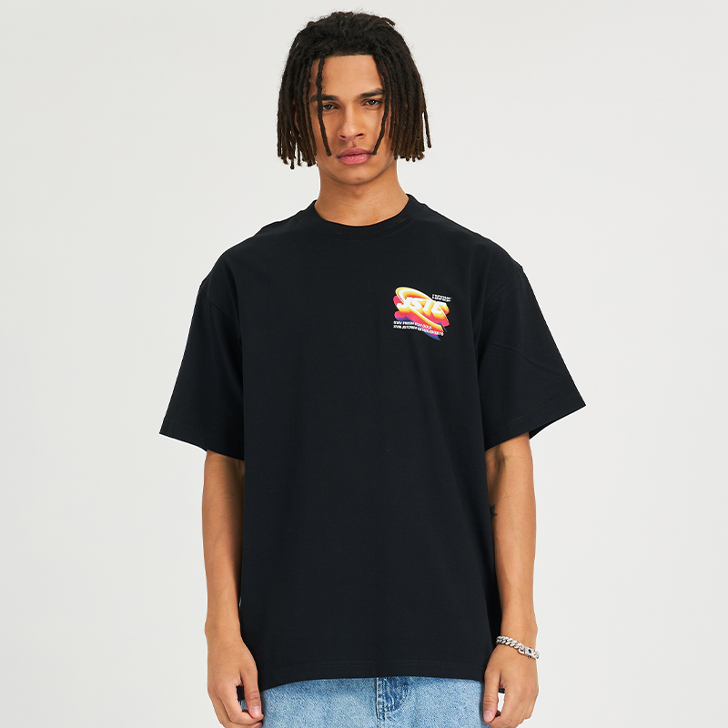 JOKESTER夏国潮3D数码印花半袖体恤美式潮牌宽松情侣短袖T恤男女