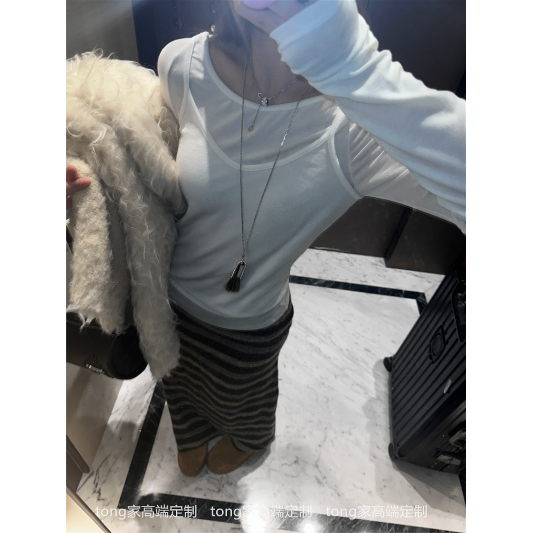 天丝羊毛真两件打底叠穿神器！圆领长袖T恤+吊带背心,女装/女士精品,T恤,淘宝优惠券,粉丝福利购,淘宝优惠卷