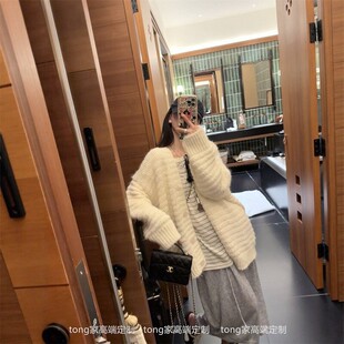 云朵厚乳 温柔大姐姐羊毛针织宽松毛衣慵懒松弛感开衫