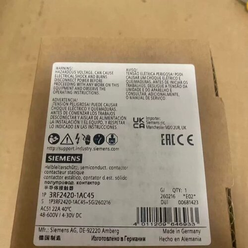 议价3RF2420-1AC45 3 相 3RF2 半导体接触器