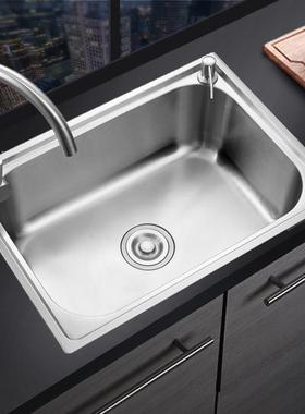 304不锈钢水槽单槽洗菜盆厨房洗碗池45x40 58x43 78x48 80x50