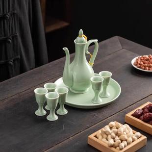 陶瓷酒具套件宋代小酒盅分酒器家用倒酒壶长嘴古风复古 白酒杯套装