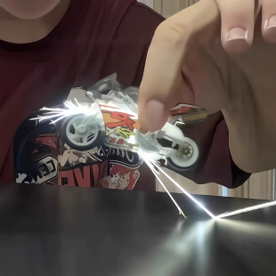 儿童火石惯性炫酷特效小摩托车玩具车回力宝宝男孩益智男女滑行车