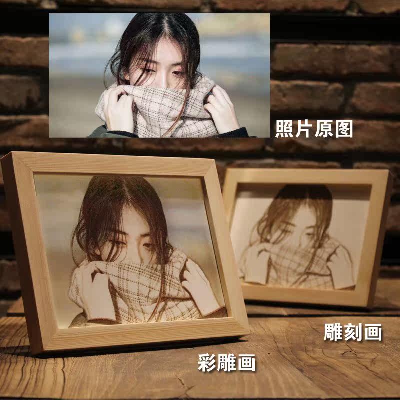 木刻画彩雕刻照片创意礼品生日送女生男朋友闺蜜老婆特别定制实用|msdalam kategori bekalan perayaan/hadiah, Lain-lain bekalan Festival - dari Buy2taobao.com untuk memberikan perkhidmatan ejen Taobao profesional membeli